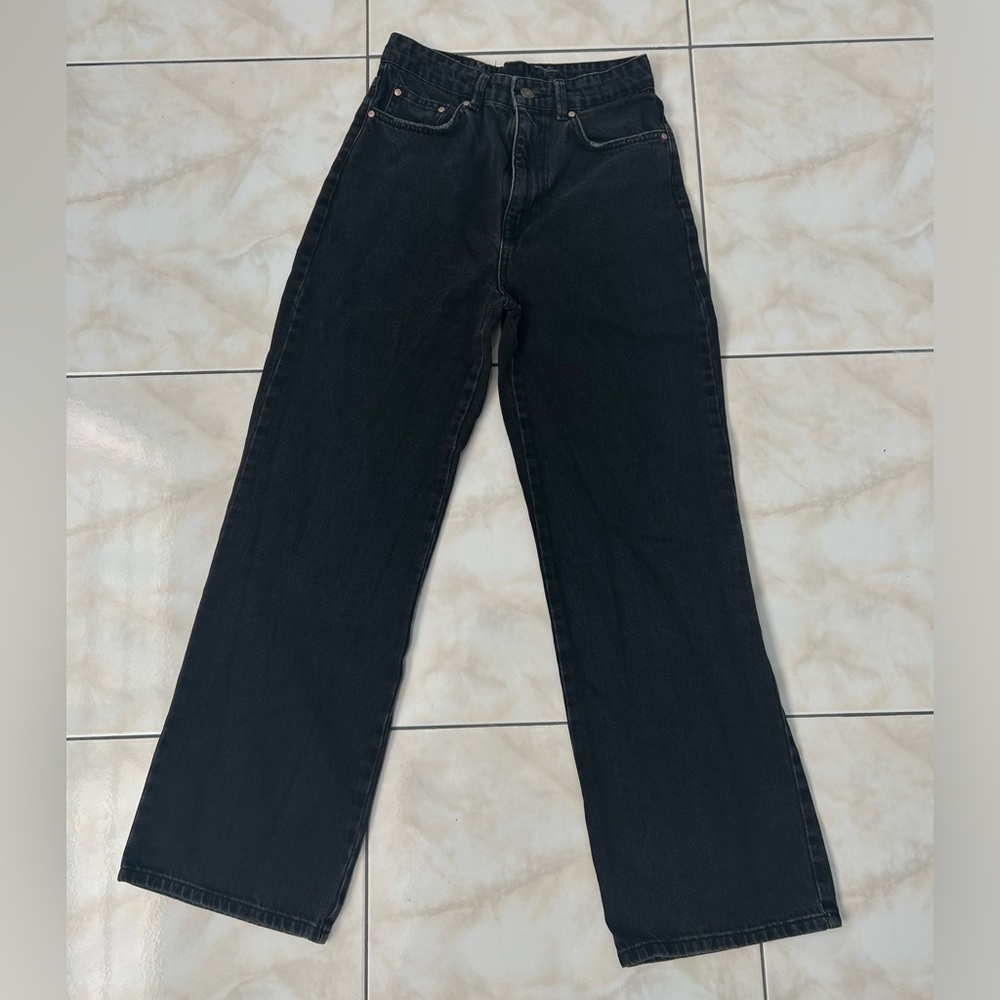 Stradivarius Black Wide-Legged Jeans